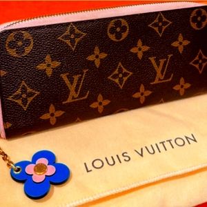 💯% AUTHENTIC LOUIS VUITTONMONOGRAM CANVAS FLOWER CLEMENCE WALLET✨